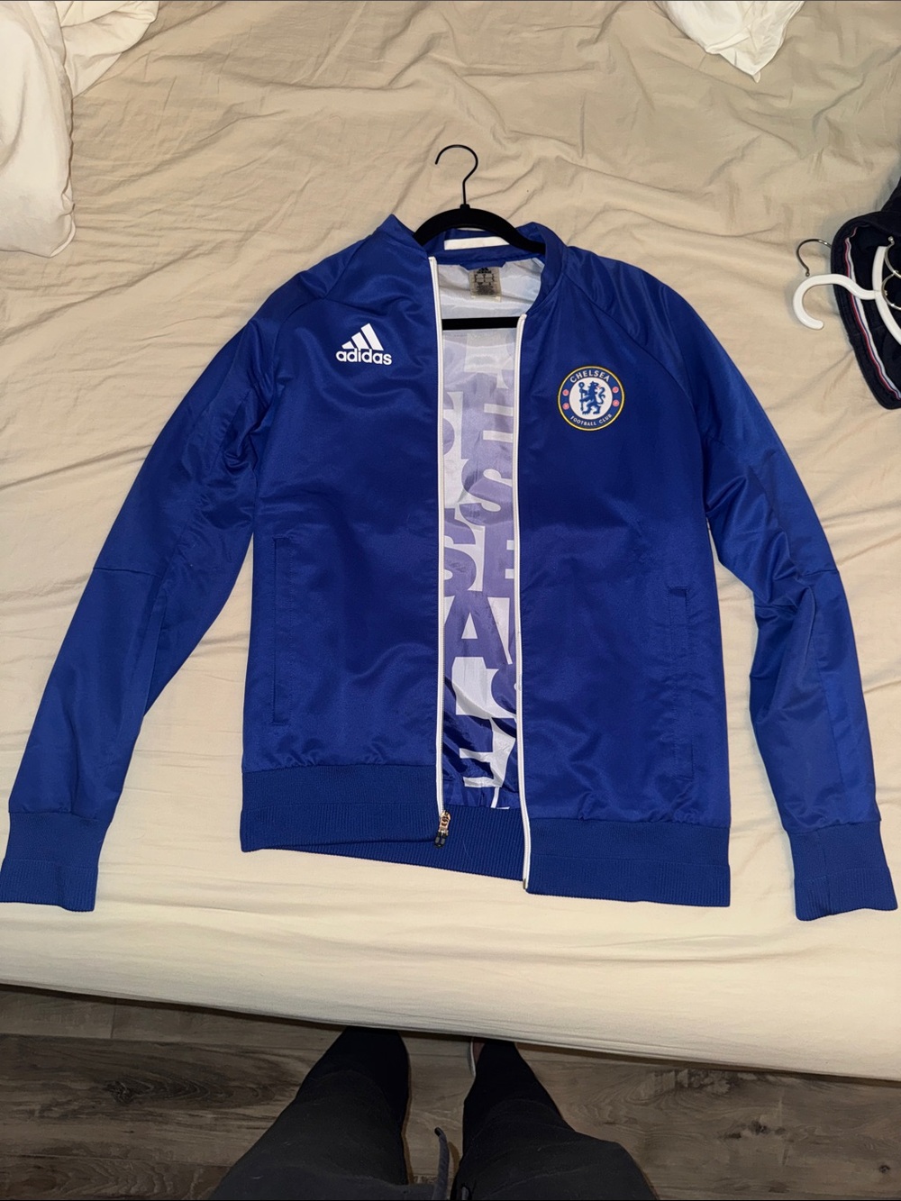 adidas Blue Chelsea FC Track Jacket with Club Crest